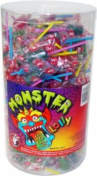 Lízátko Lolly Monster Barvící 150ks Hirsch