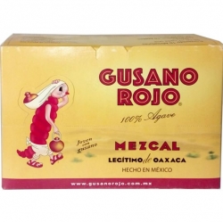 Mezcal Gusano Rojo 38% 50ml x10 červ etik2 mini