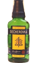 Becherovka 38% 0,1l Jan Becher placatice etik2