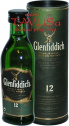 whisky Glenfiddich 40% 50ml 12y tuba miniatura